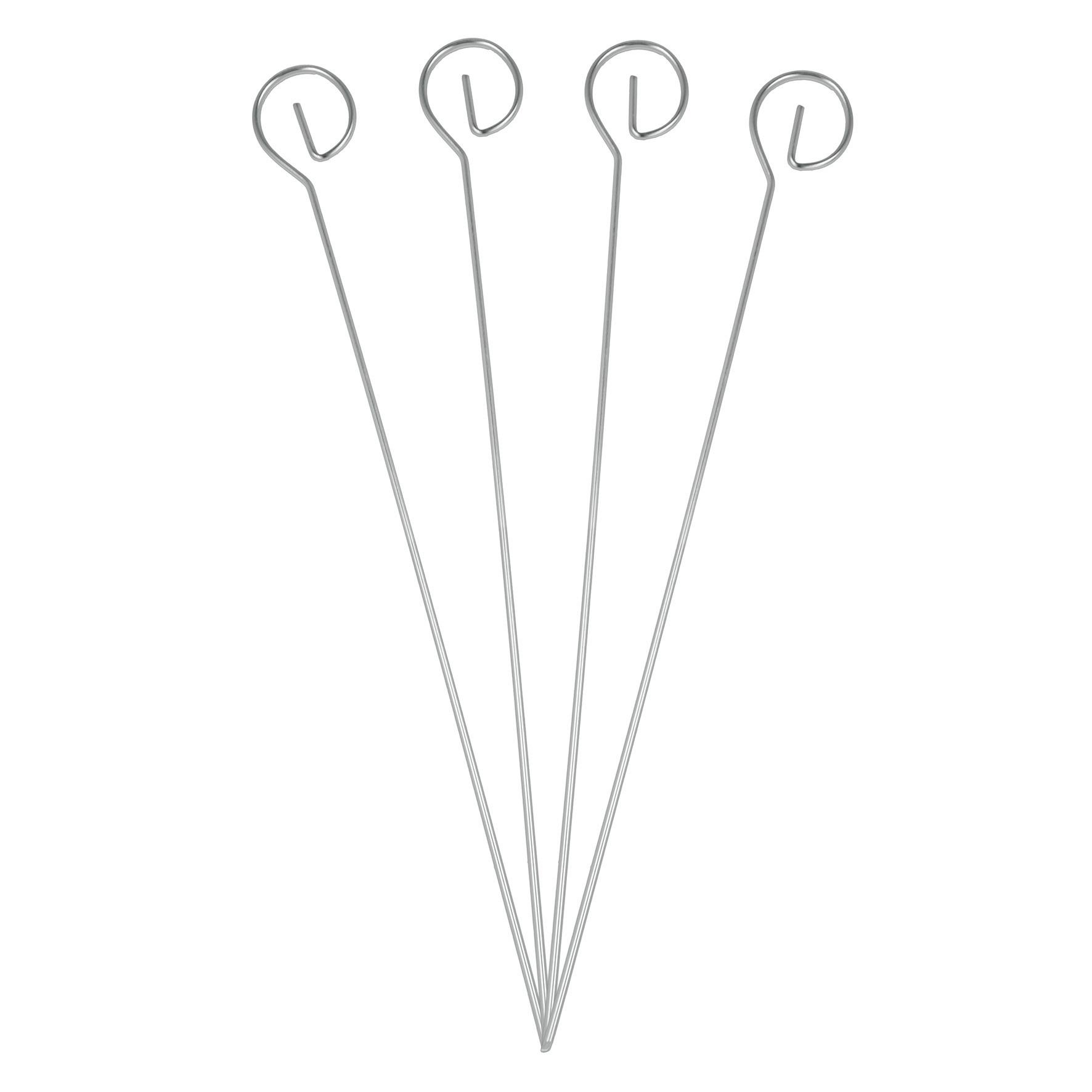 Grillspieße Marlis Chrom 4er L: ca. 22 cm - Edelstahlfarben, Basics, Metall (22cm) - Metaltex