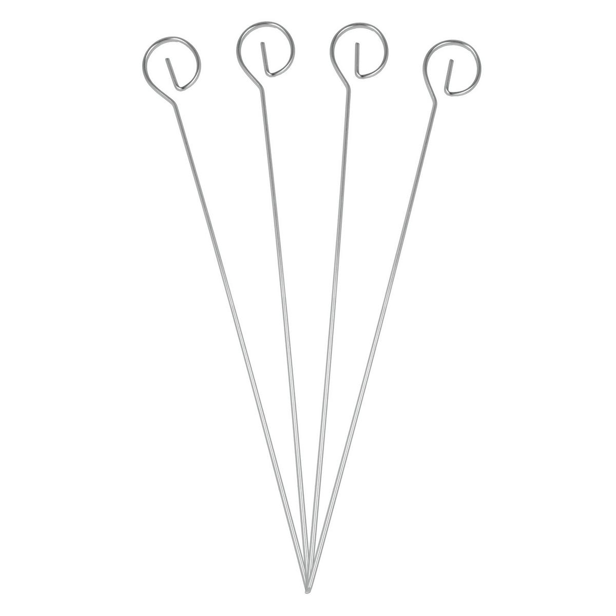 Grillspieße Marlis Chrom 4er L: ca. 22 cm - Edelstahlfarben, Basics, Metall (22cm) - Metaltex