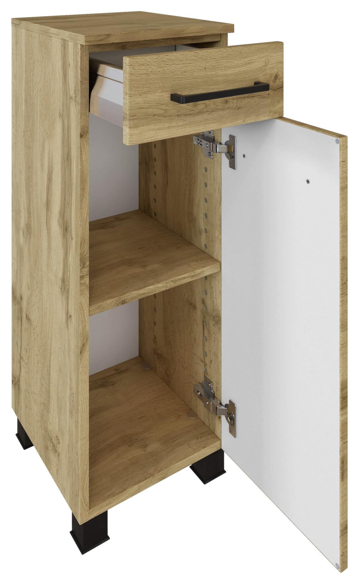 Badmöbel-Set Manchester B: 90 cm Eiche Wotan Dekor - Eichefarben, MODERN, Holzwerkstoff (90cm) - Held