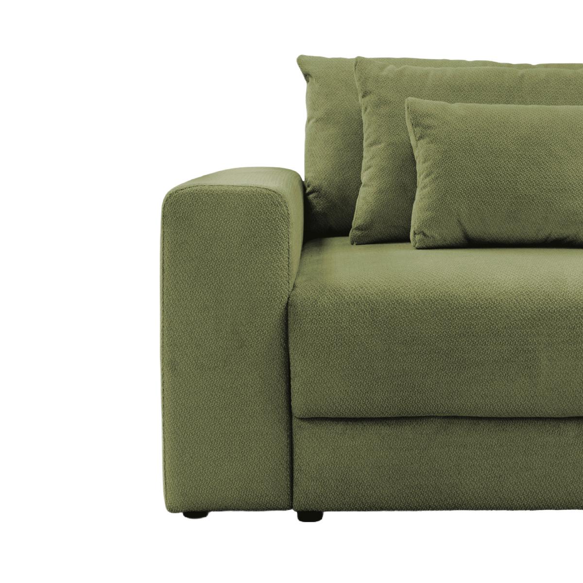 Megasofa Mega Chenille grün, B: 255cm - Schwarz/Grün, Trend, Textil (255/94/126cm) - Luca Bessoni