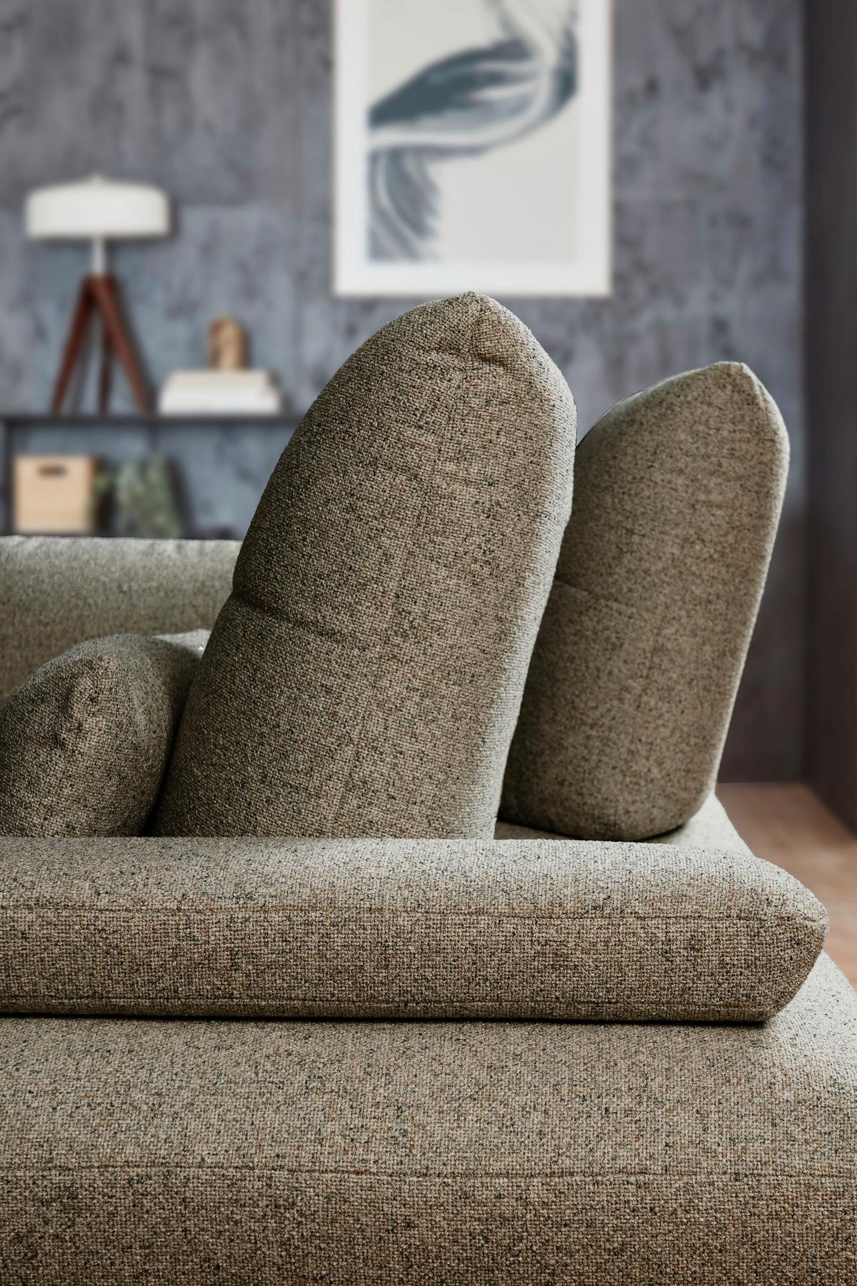 Ecksofa Dover erweiterbar Olivgrün 191-207x273cm - Schwarz/Olivgrün, Trend, Holzwerkstoff/Textil (191-207/273cm)