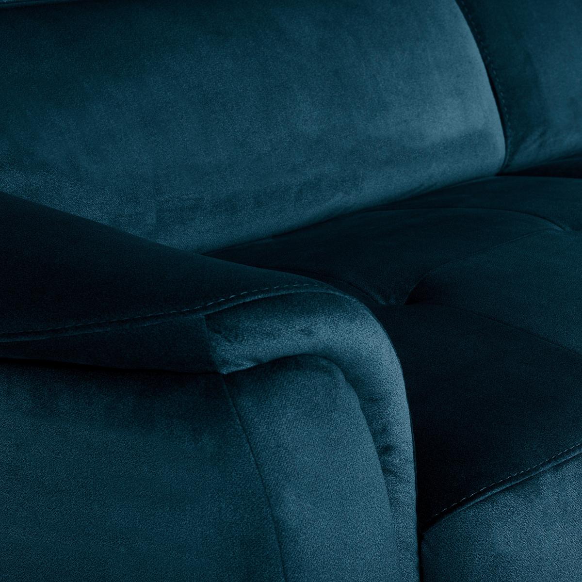 Schlafsofa Pafos Dunkelblau/Hellbraun B: 203 cm - Chromfarben/Dunkelblau, Design, Textil (203/77-98/103cm) - MID.YOU