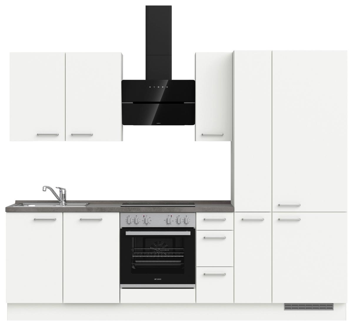 KÜCHENLEERBLOCK TOUCH HIGH - LINE, H3 RECHTS - Weiß/Grau, MODERN, Holzwerkstoff (270cm) - Nobilia