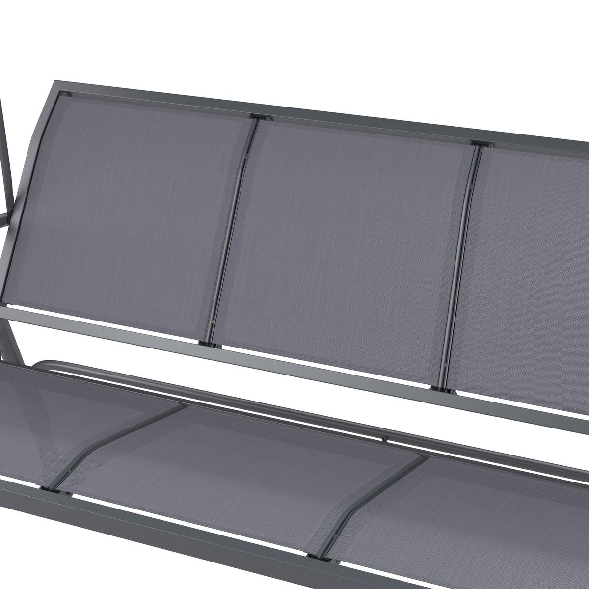 Hollywoodschaukel Kerstin - Dunkelgrau, MODERN, Textil/Metall (118/170/153cm) - Beldano