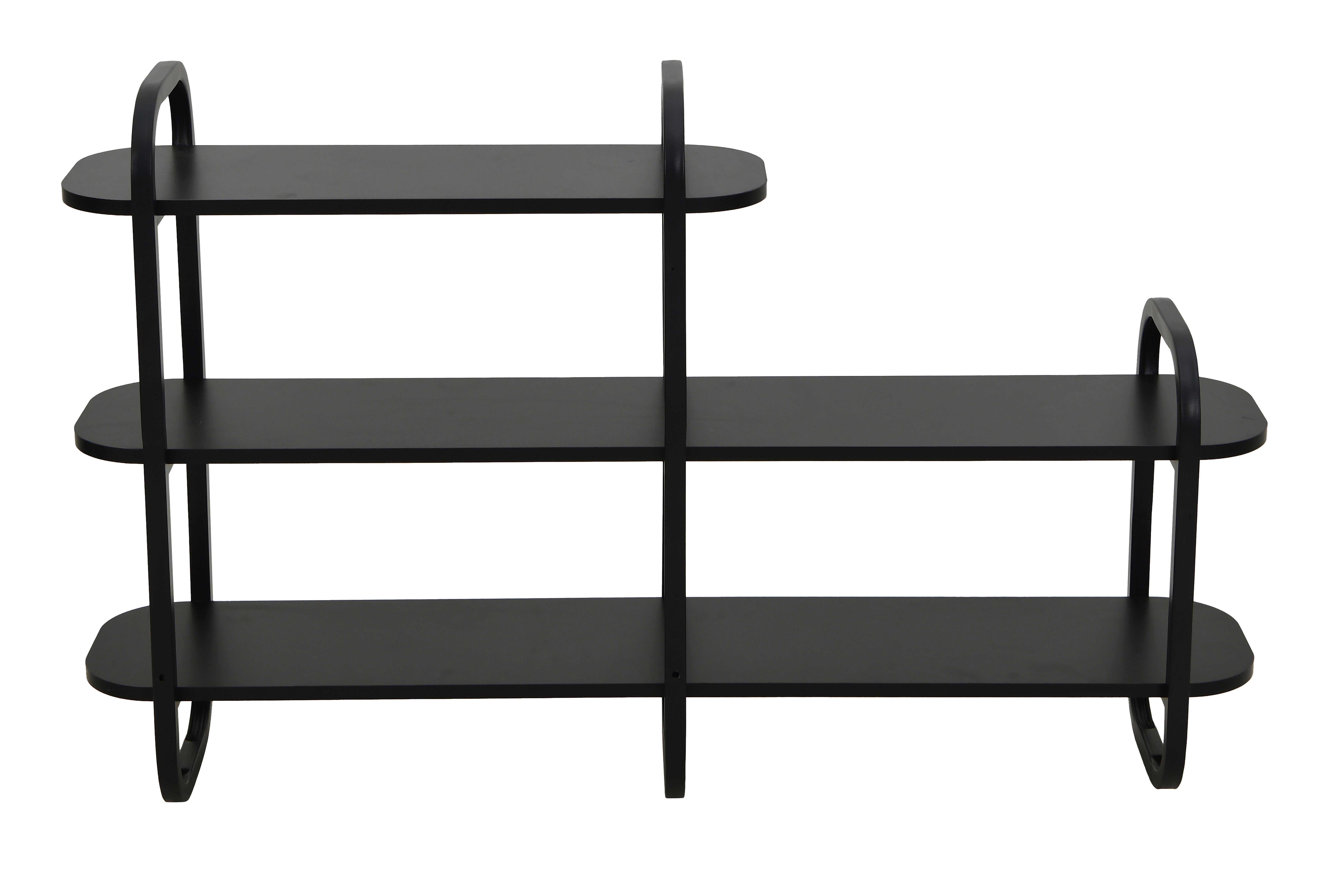 REGÁL BEND -EXKLUSIV- - čierna, Modern, kov/kompozitné drevo (115cm) - Mömax