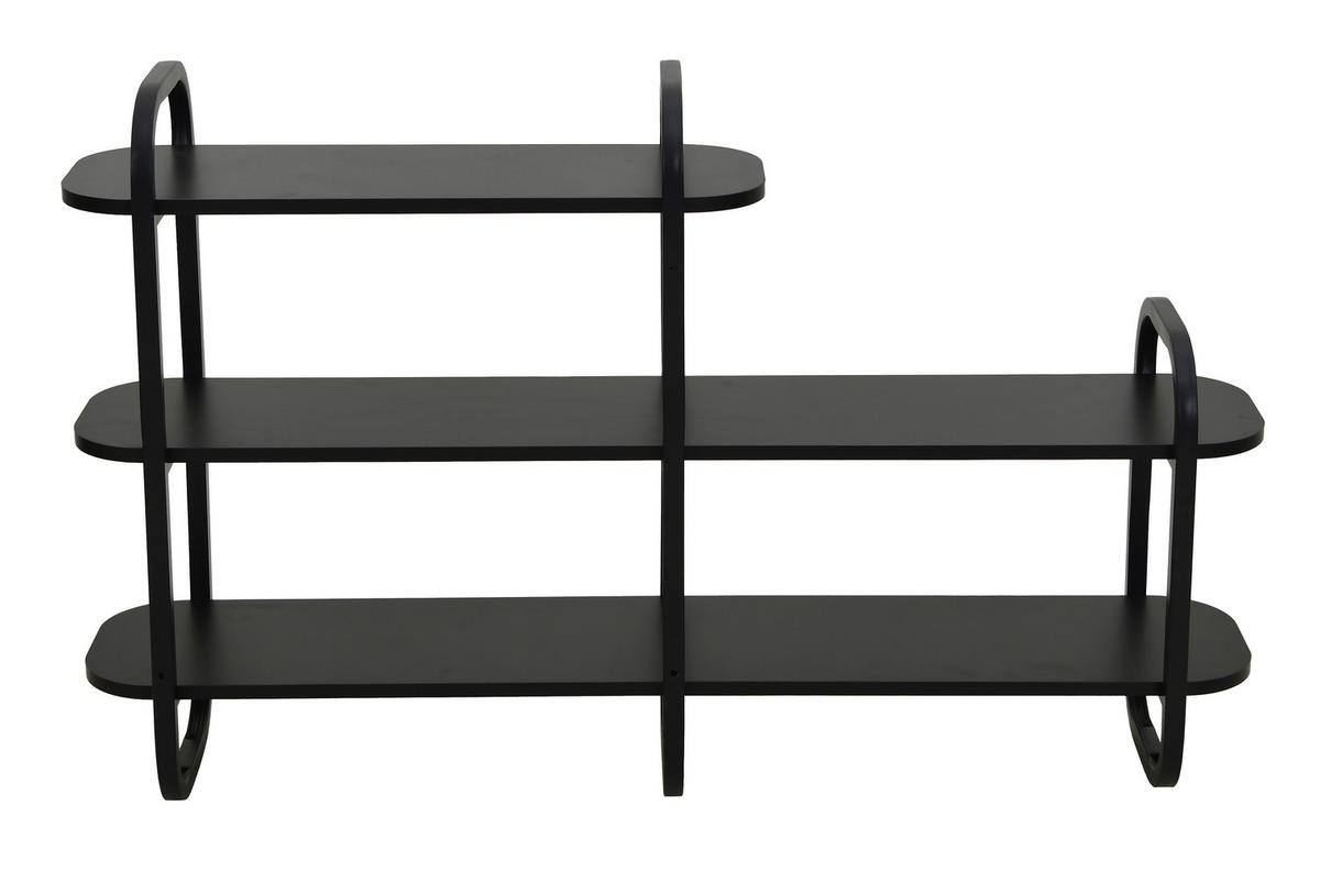 REGÁL BEND -EXKLUSIV- - černá, Moderní, kov/kompozitní dřevo (115cm) - Mömax