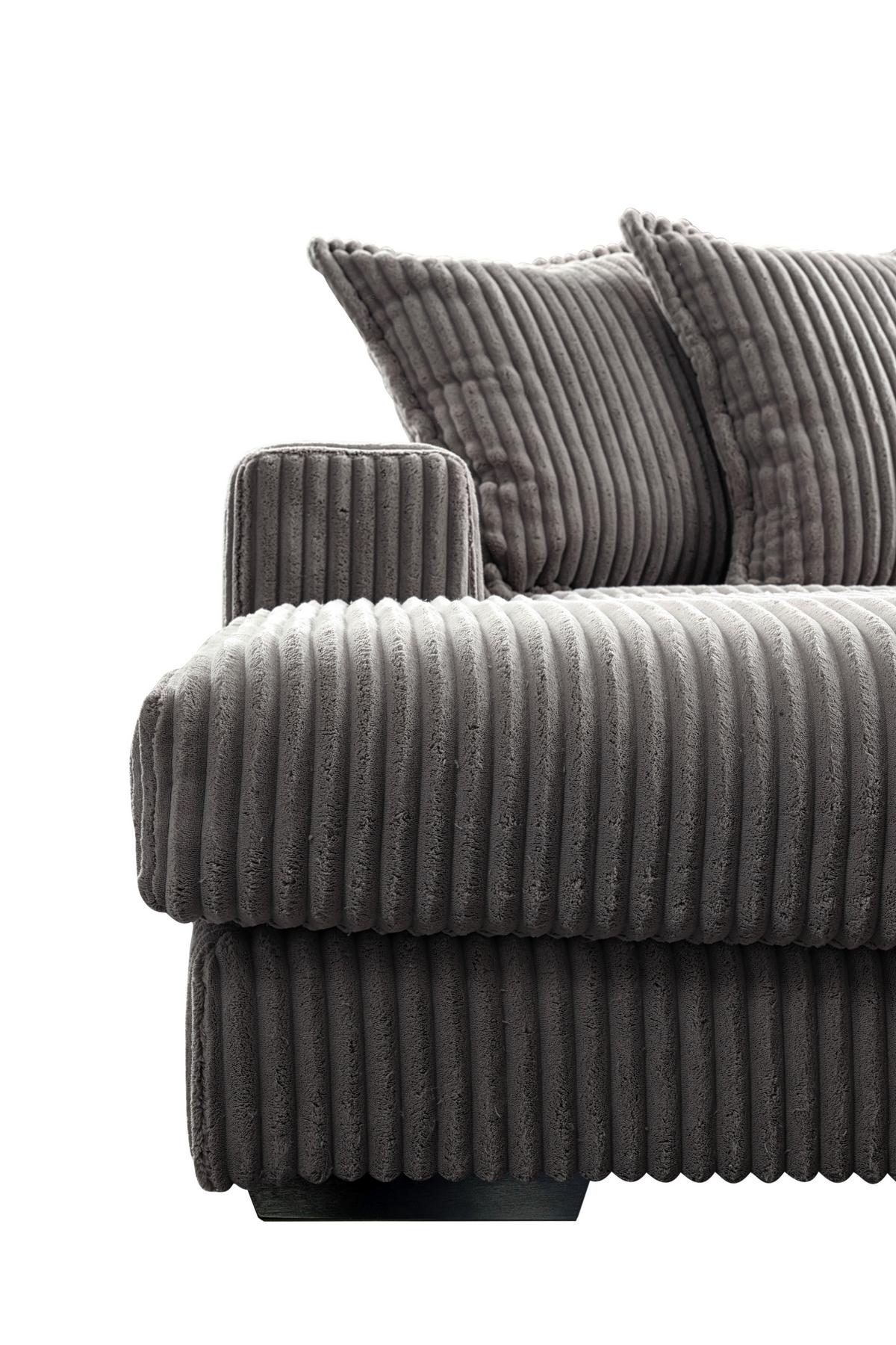 Ecksofa Funny Links Grau Mit Hocker B: 285 Cm - Schwarz/Grau, Basics, Textil (195/285cm) - Livetastic