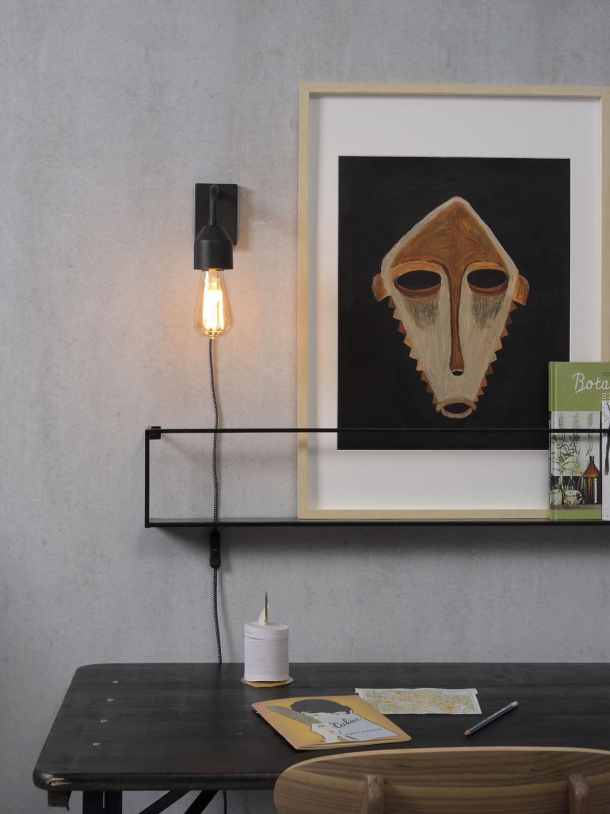 Wandleuchte Madrid 1-Flammig - Schwarz, Design, Metall (7/14,7/20,3cm) - It's about Romi