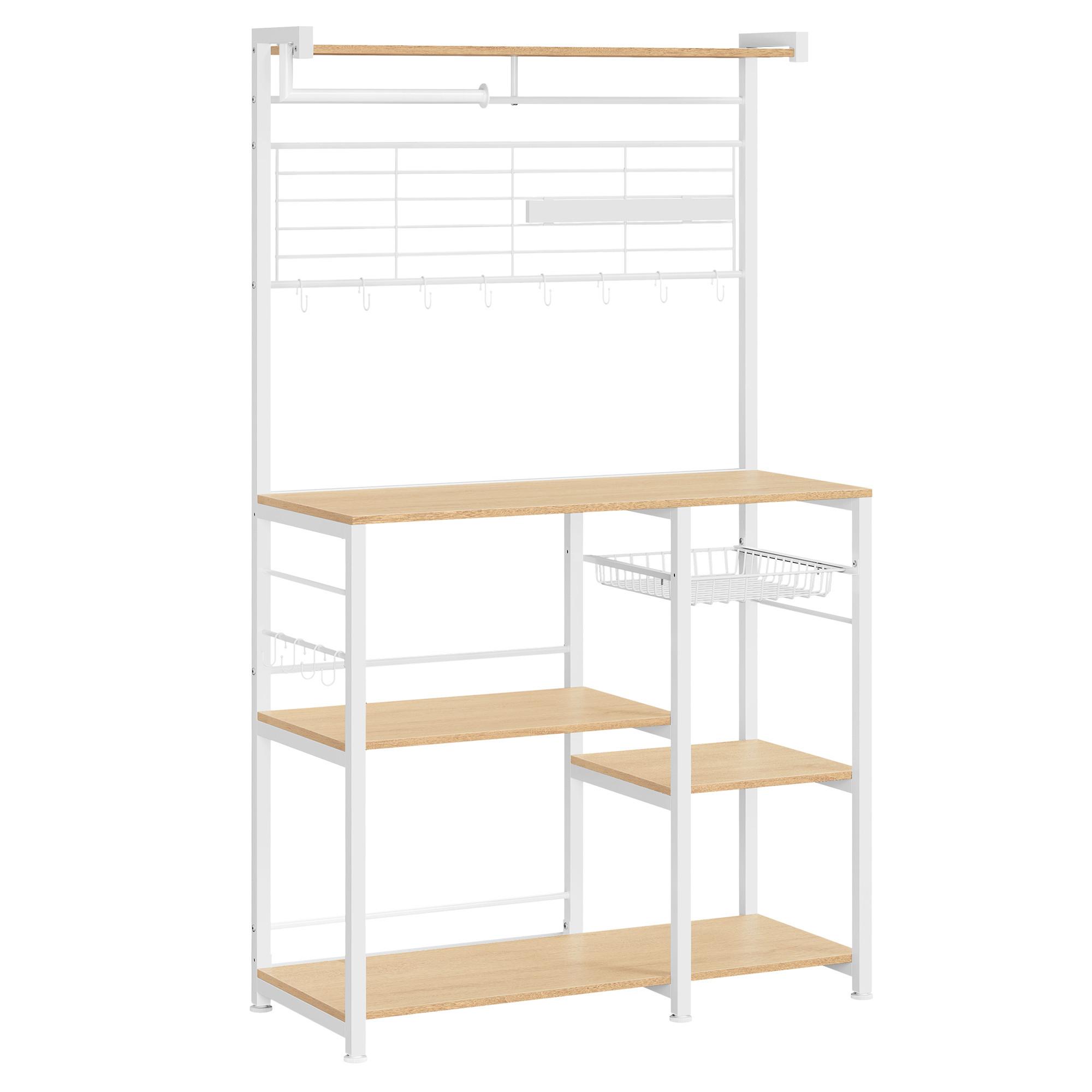 Regal Kitchen Shelf - Eichefarben/Weiß, MODERN, Holzwerkstoff/Metall (90/167/42cm) - MID.YOU