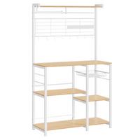 Regal Kitchen Shelf - Eichefarben/Weiß, MODERN, Holzwerkstoff/Metall (90/167/42cm) - MID.YOU