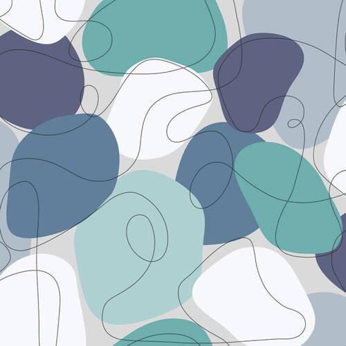 Vliestapete 118734 - Blau/Weiß, Basics, Papier/Kunststoff (52/1000cm)