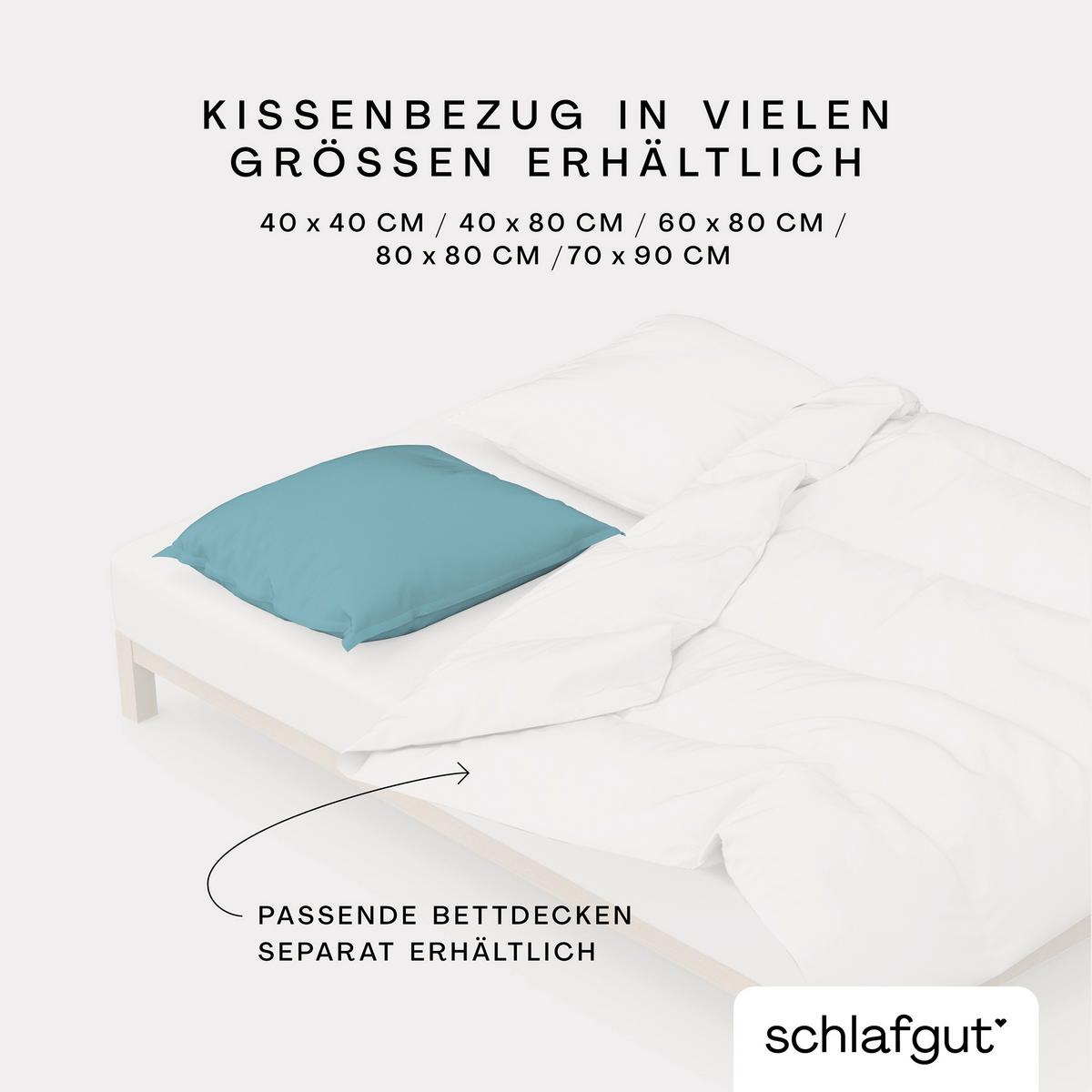 Kissenhülle Woven Satin - Pastellblau, Basics, Textil (40/40cm) - Schlafgut