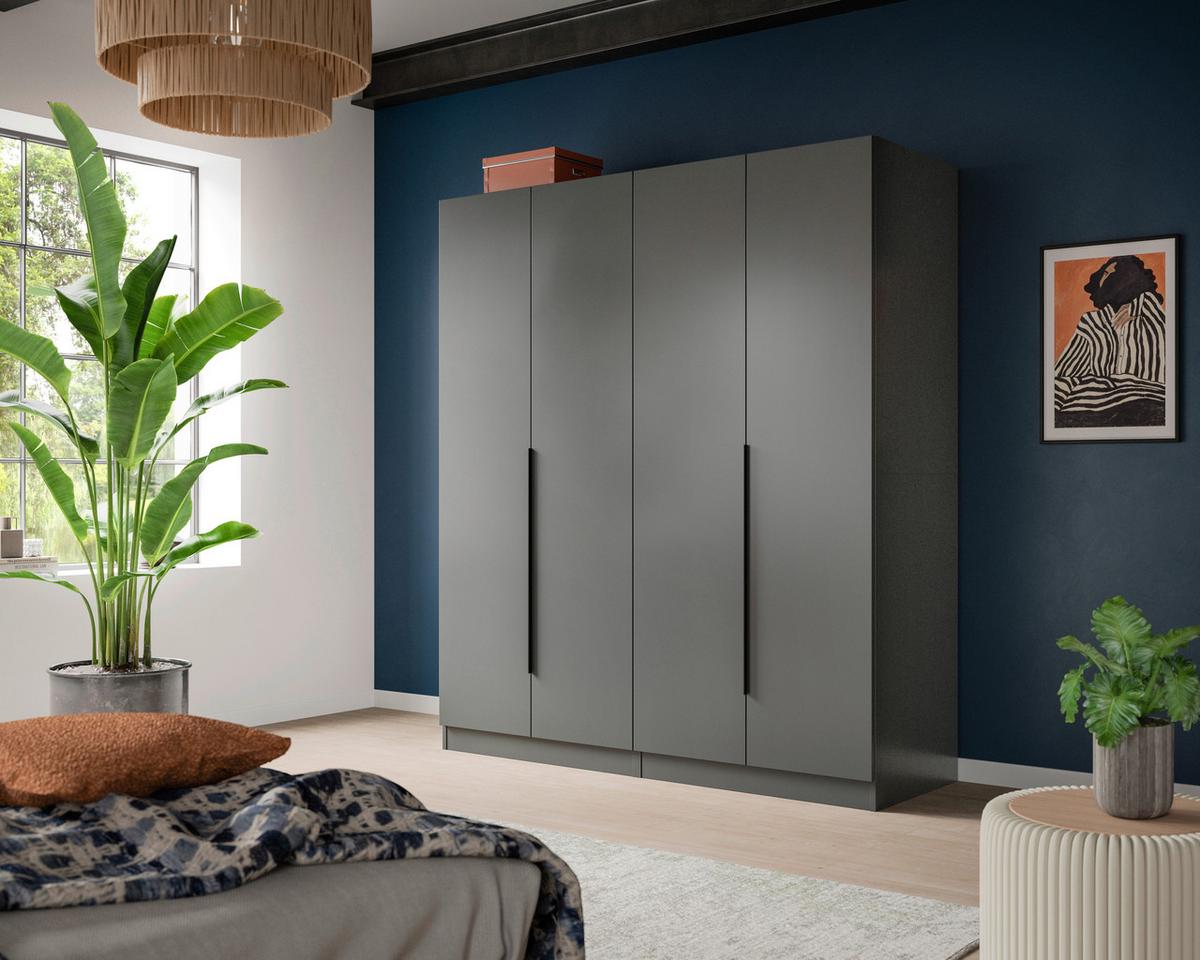 Drehtürenschrank Kopenhagen Anthrazit B: 160 Cm - Anthrazit, MODERN, Holzwerkstoff (160/181cm) - MID.YOU