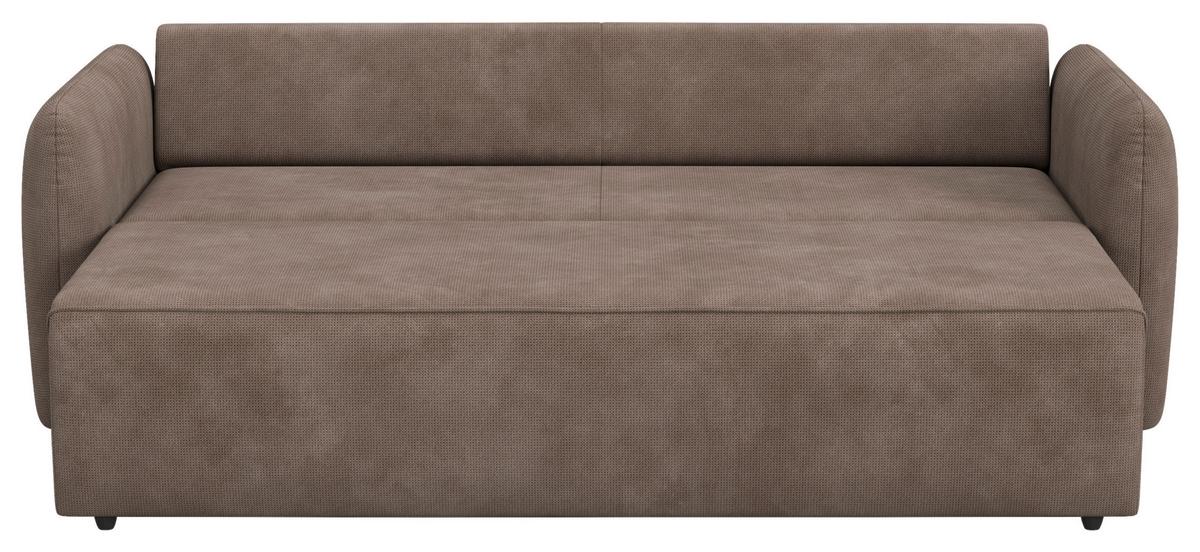 Megasofa mit Bettfunktion Flow Mikrofaser taupe, B: 222cm - Taupe/Schwarz, Trend, Textil (222/89/102cm) - MID.YOU