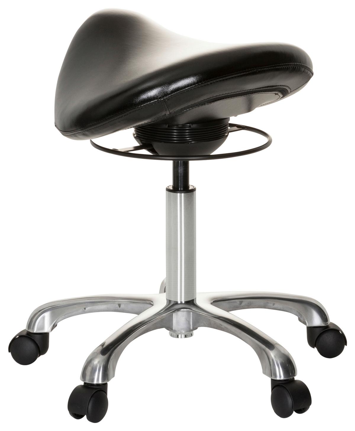 Bürohocker Ortho Sit Schwarz Bis 110 Kg - Silberfarben/Schwarz, Basics, Kunststoff/Textil (56/54/56cm) - MID.YOU