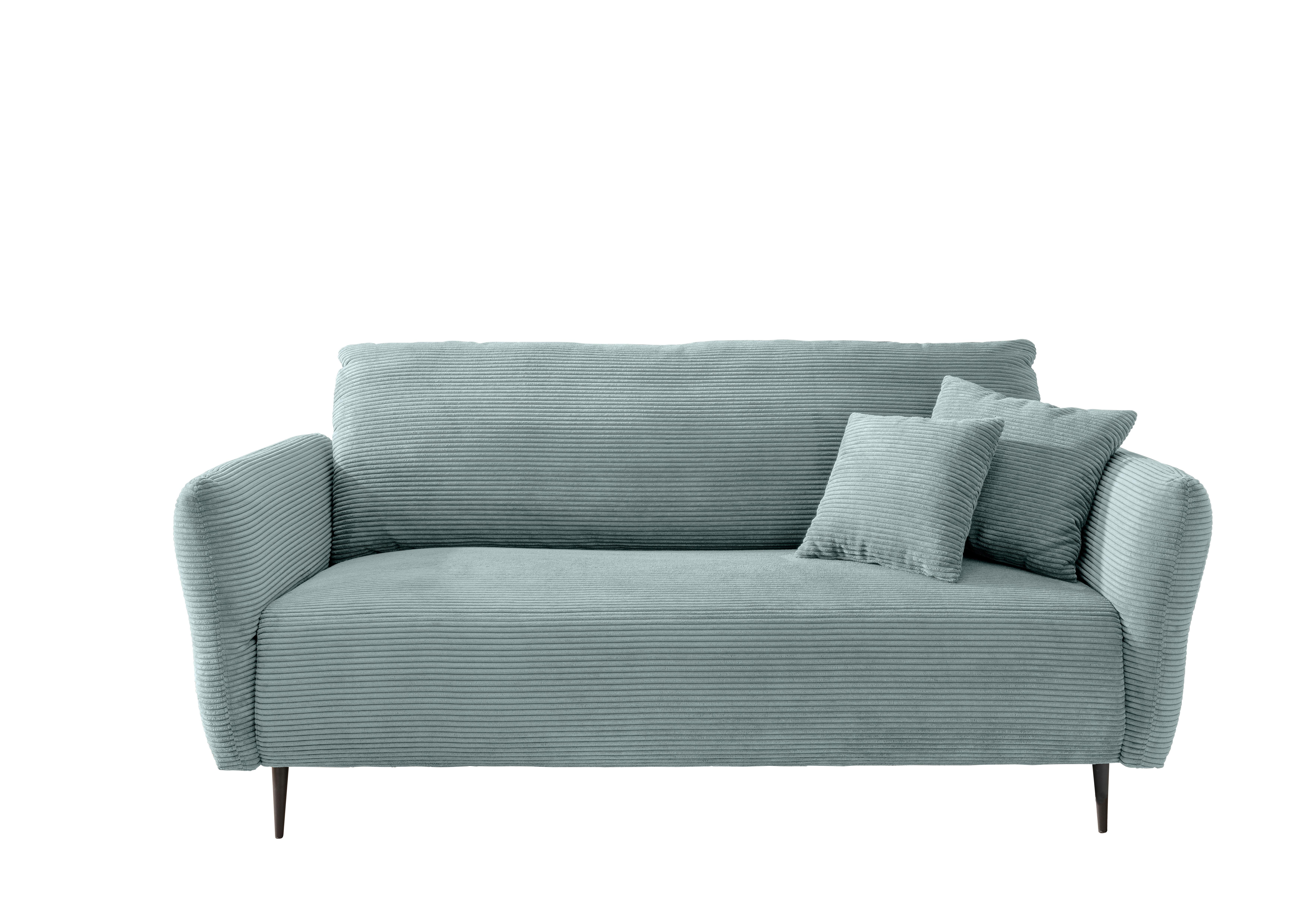 3-Sitzer-Sofa Vanilla - Schwarz/Hellblau, Design, Textil (201/97/102cm) - Livetastic