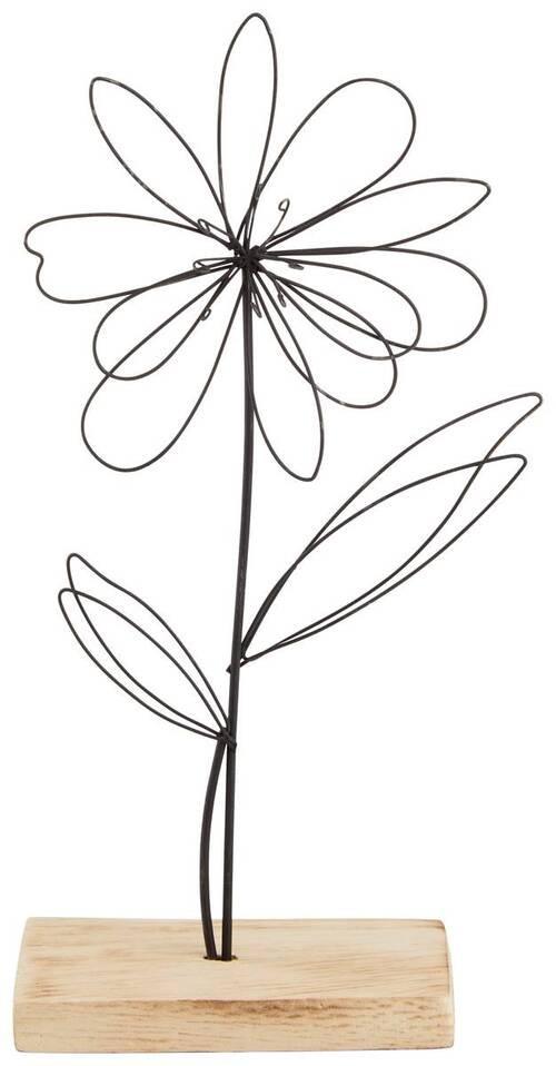 Dekoblume H: ca. 22, Blumy - Schwarz, MODERN, Holz/Metall (12/5/22cm)