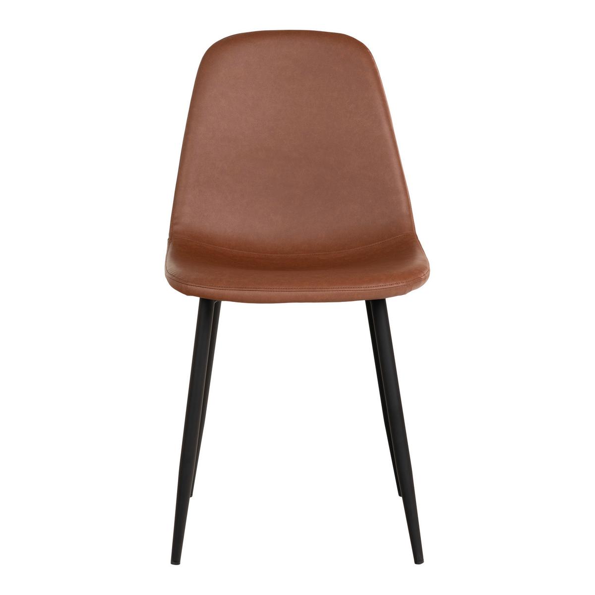 Stuhl-set Stockholm Cognac B: 44 Cm - Cognac/Schwarz, MODERN, Textil/Metall (44/86/54cm) - MID.YOU