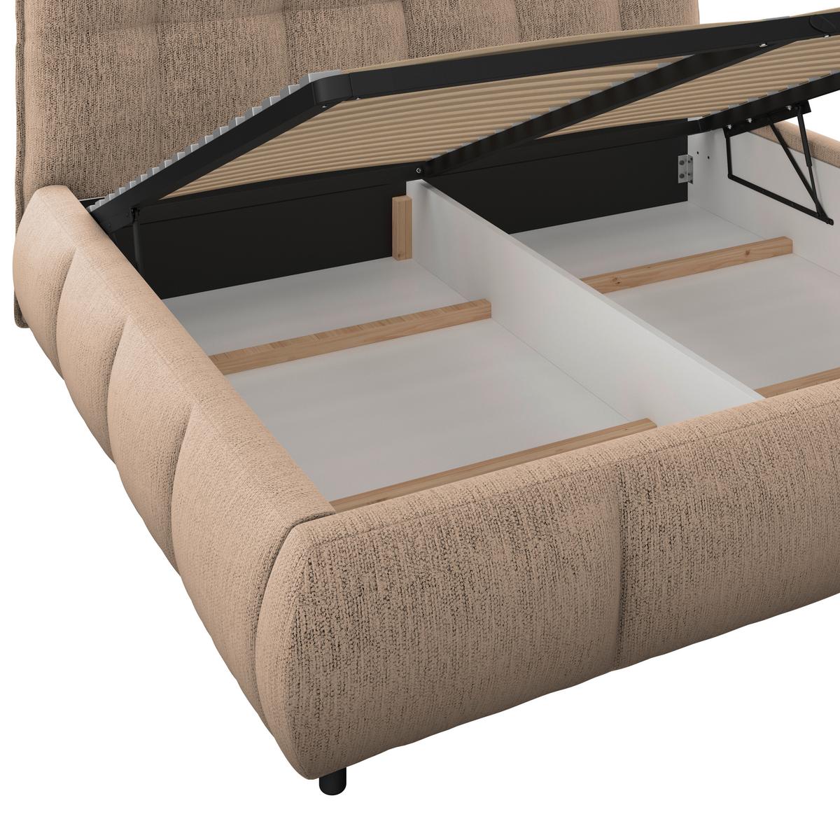 Polsterbett Limo Braun 160x200 cm - Schwarz/Braun, KONVENTIONELL, Holz/Holzwerkstoff (160/200cm) - James Wood