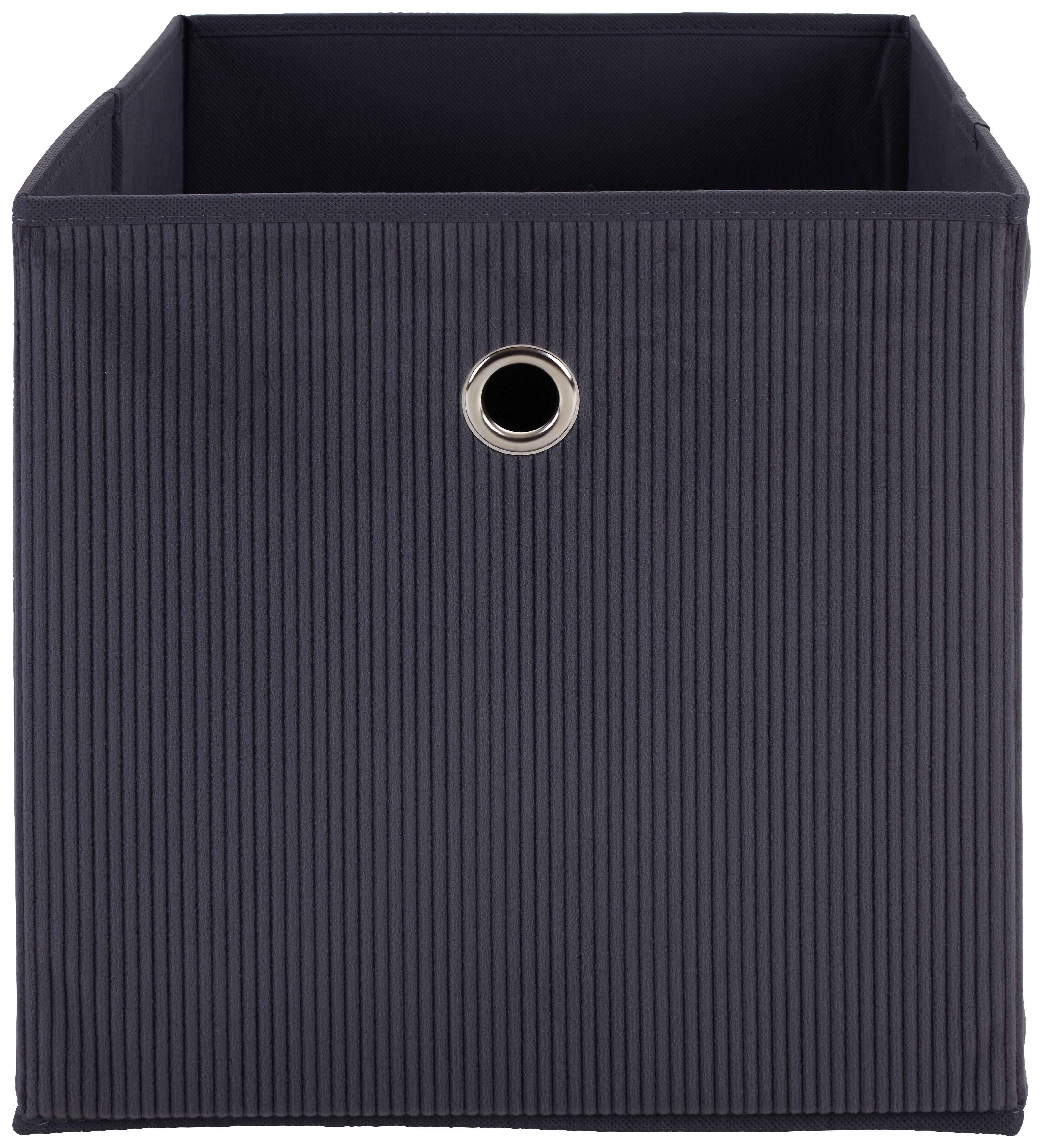 SKLADACÍ BOX CUBI NEW - sivá, Modern, kartón/textil (30/30/30cm)