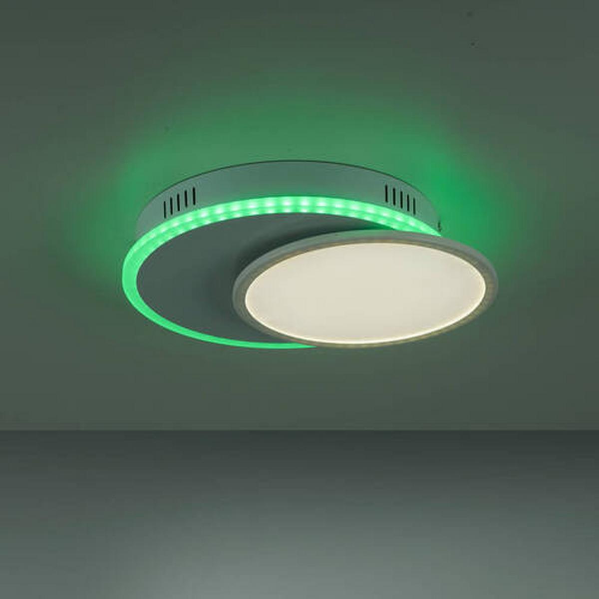 LED-Deckenleuchte Arenda L: 45 cm dimmbar mit Farbwechsler - Weiß, Design, Kunststoff/Metall (45/33/7,5cm)