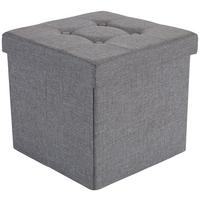 Skládací taburet Franz, šedý - šedá, Moderní, kompozitní dřevo/textil (38/38/38cm) - Based