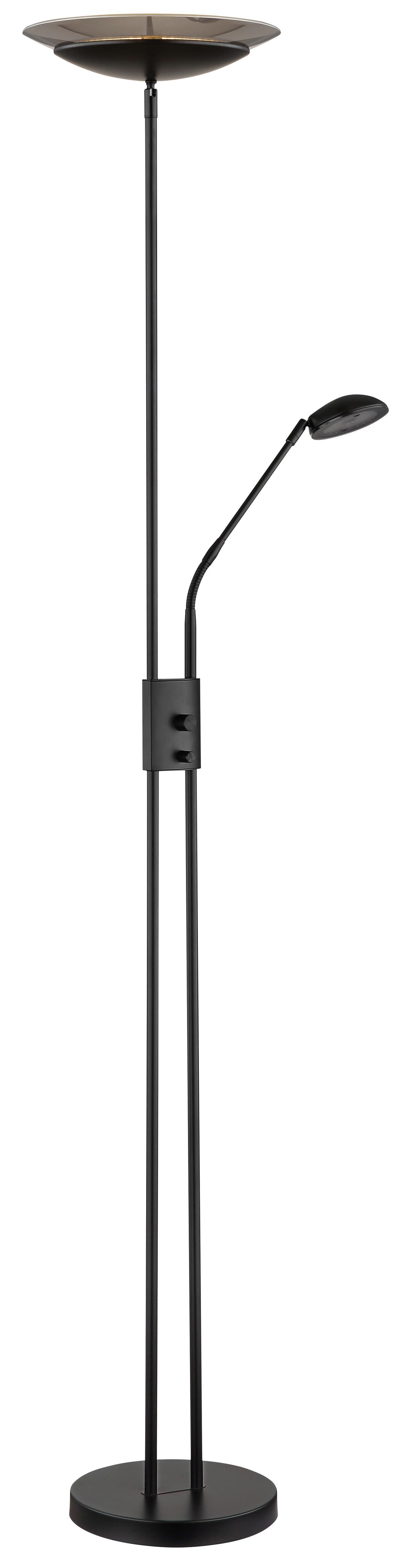 Led-deckenfluter 58009s - Schwarz, KONVENTIONELL, Glas/Kunststoff (30/178,5cm) - Globo