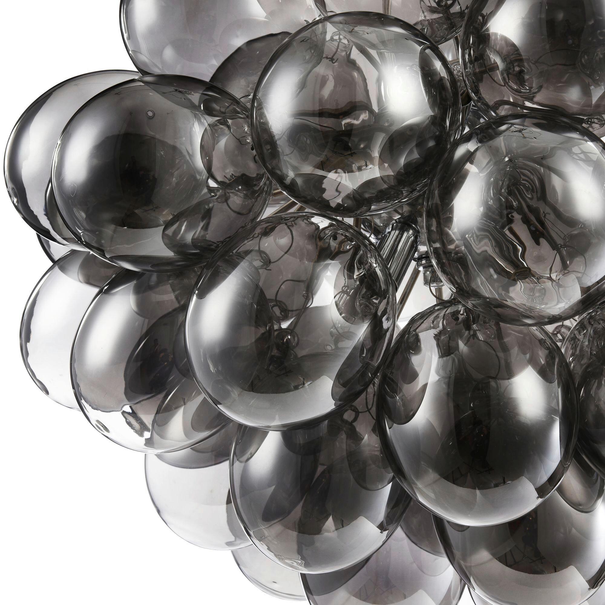 Pendelleuchte Balbo - Grau/Nickelfarben, Trend, Glas/Metall (50/40/50cm) - MAYTONI