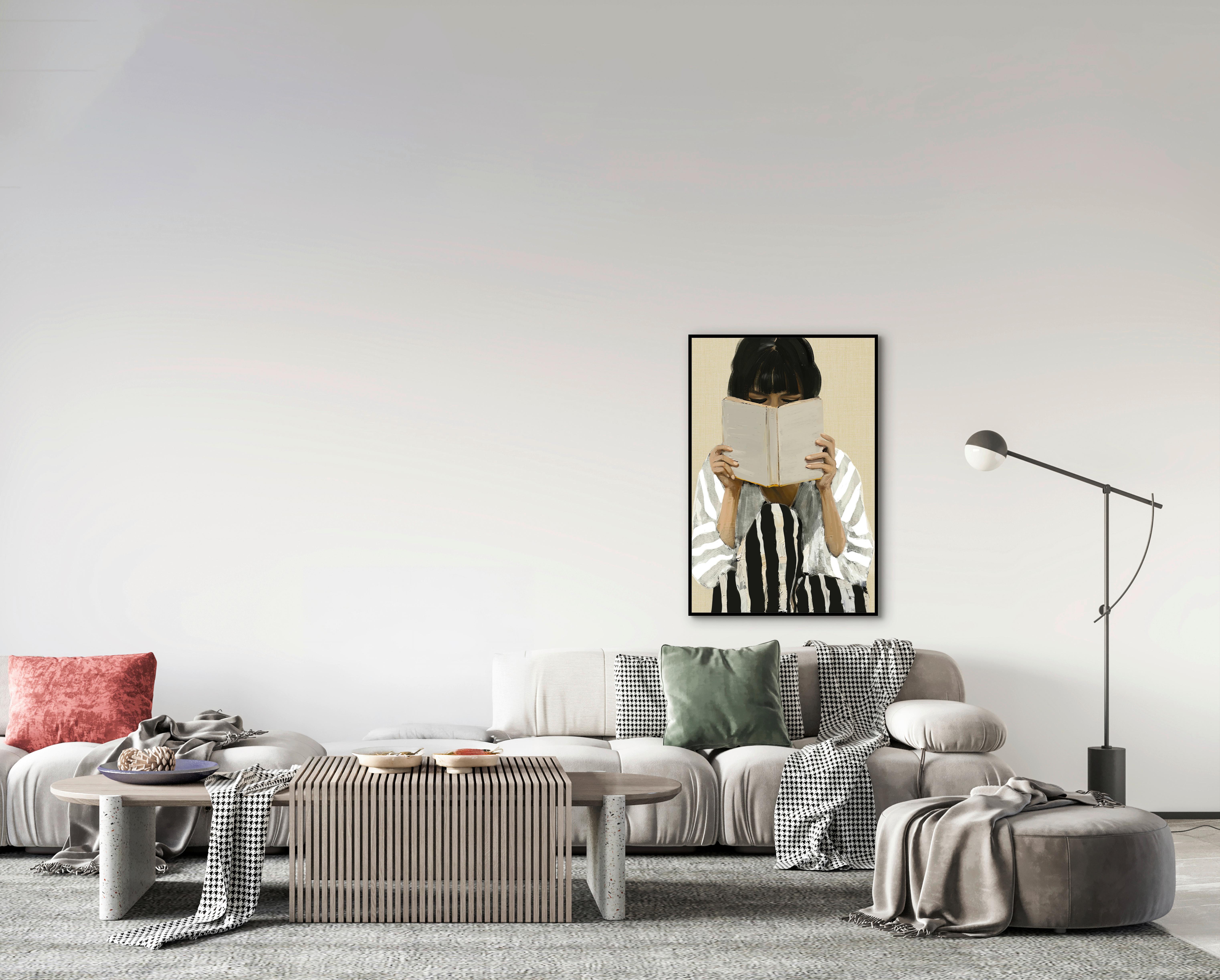 Obraz na plátne Denise, ca. 60/90cm - čierna/biela, Modern, kompozitné drevo/textil (60/90cm) - Premium Living