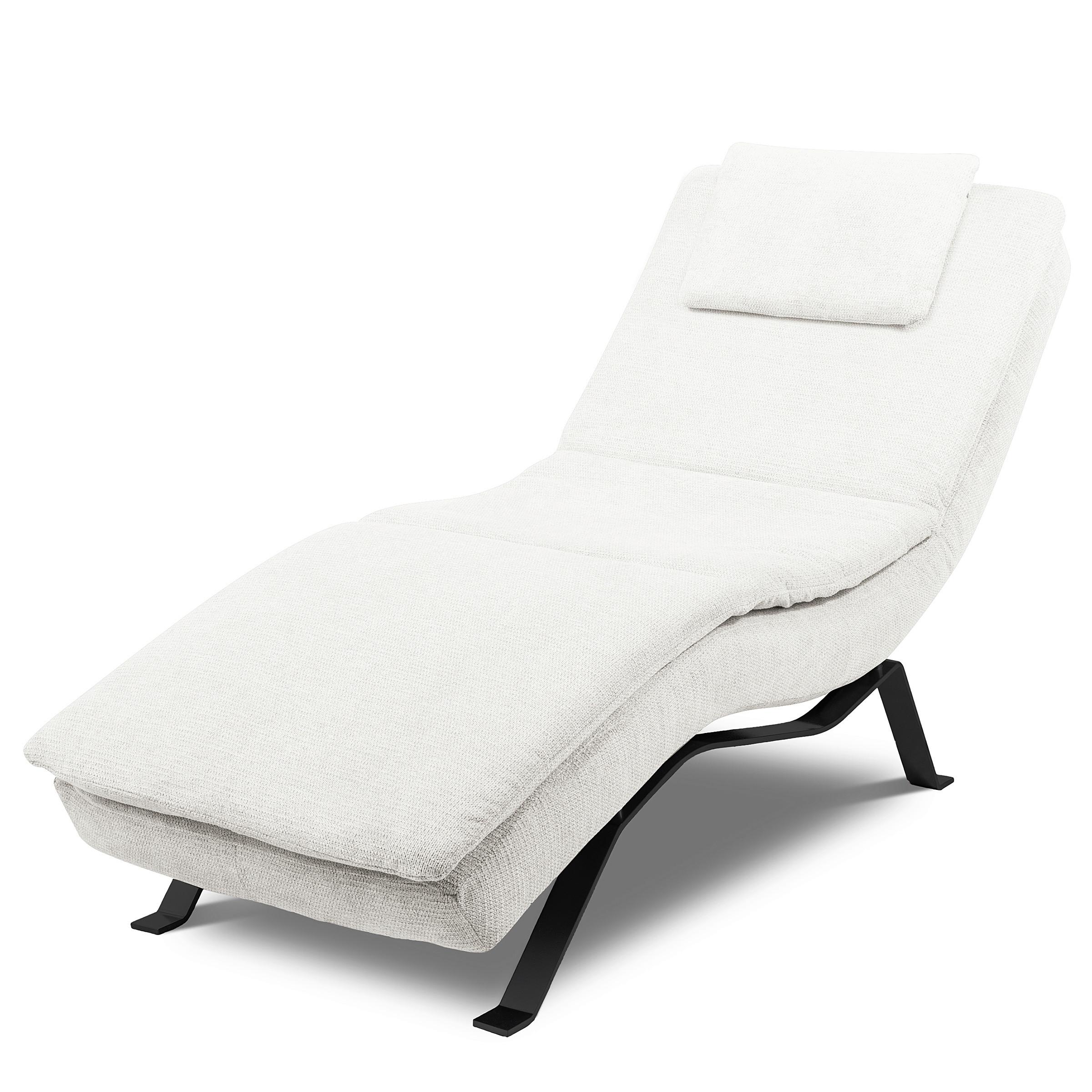 RELAXLIEGE Creme B: 65 cm - Creme/Schwarz, Design, Leder (65/95/171cm) - Celina Home