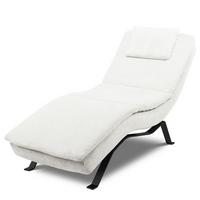 RELAXLIEGE Creme B: 65 cm - Creme/Schwarz, Design, Leder (65/95/171cm) - Celina Home