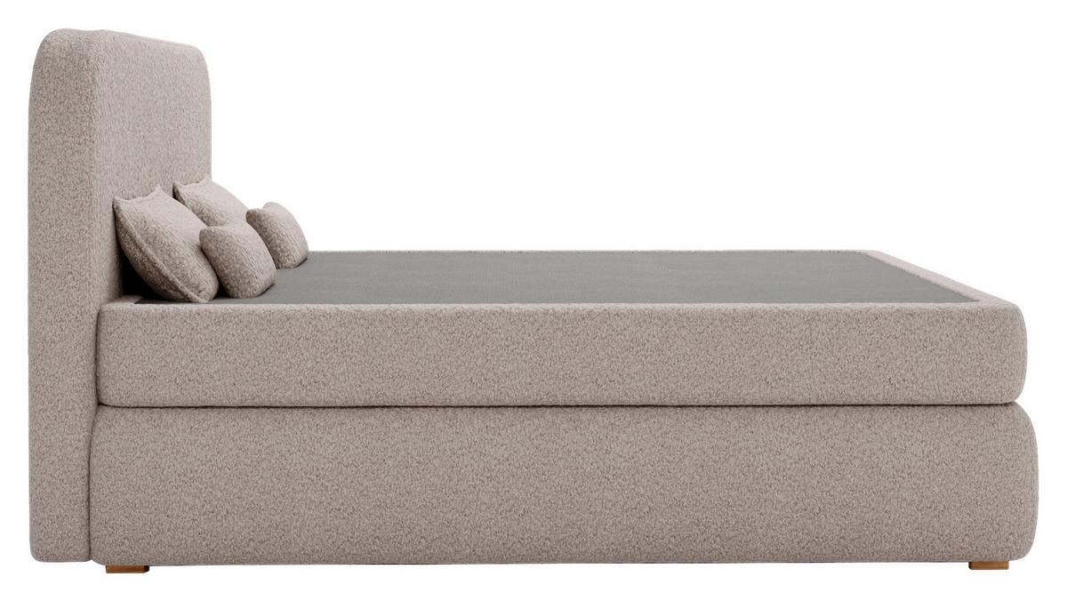 Boxspringbett mit Topper 180x200 Isla - Buchefarben/Braun, Basics, Holz/Holzwerkstoff (180/200cm) - Livetastic