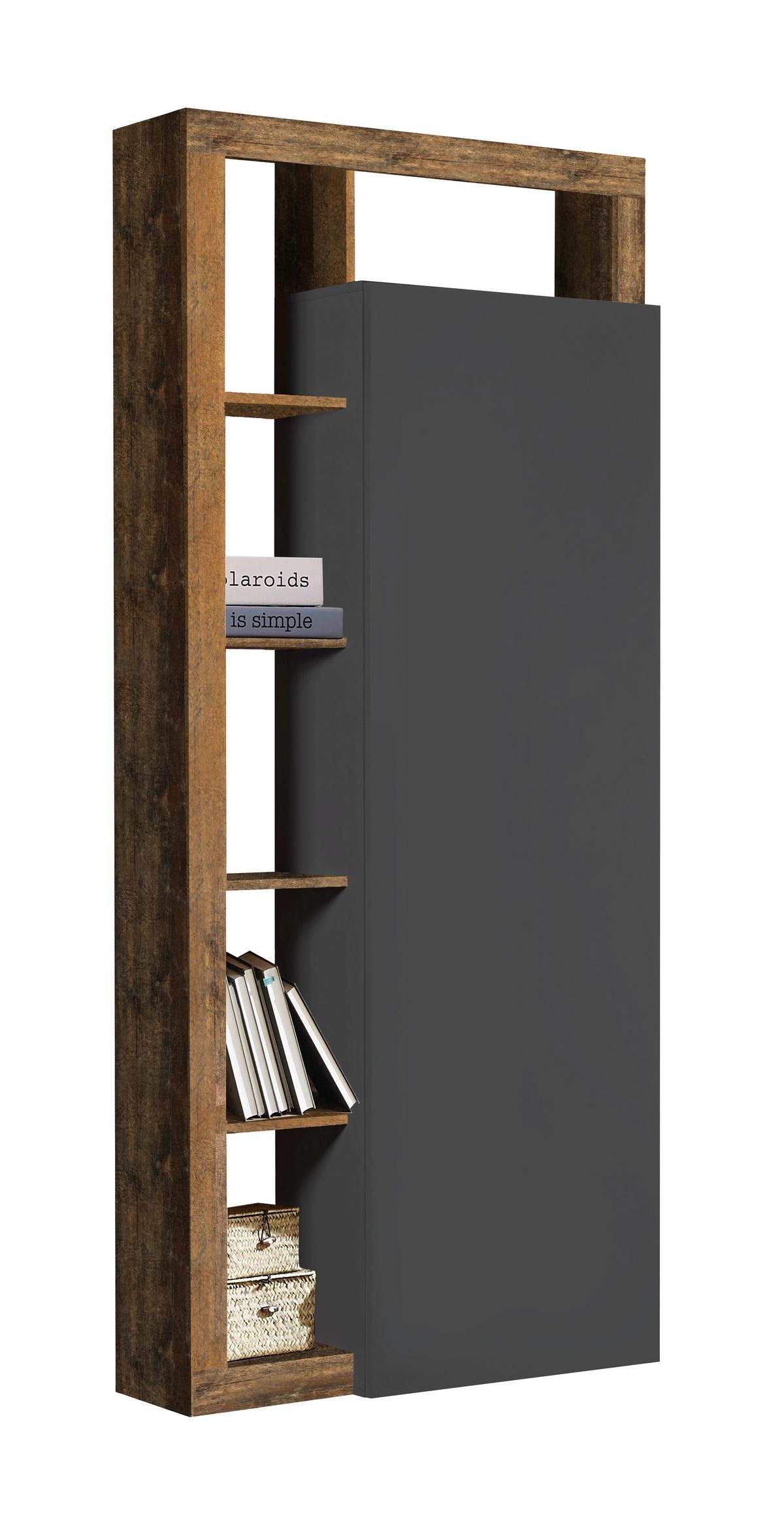 PREDSIEŇOVÁ SKRIŇA DALLAS - biela s vysokým leskom/dub wotan, Basics, kompozitné drevo (108/138/35cm)