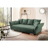 Bigsofa Pera, Dunkelgrün B: 242 cm - Chromfarben/Dunkelgrün, MODERN, Textil (242/71/90/131cm) - Livetastic
