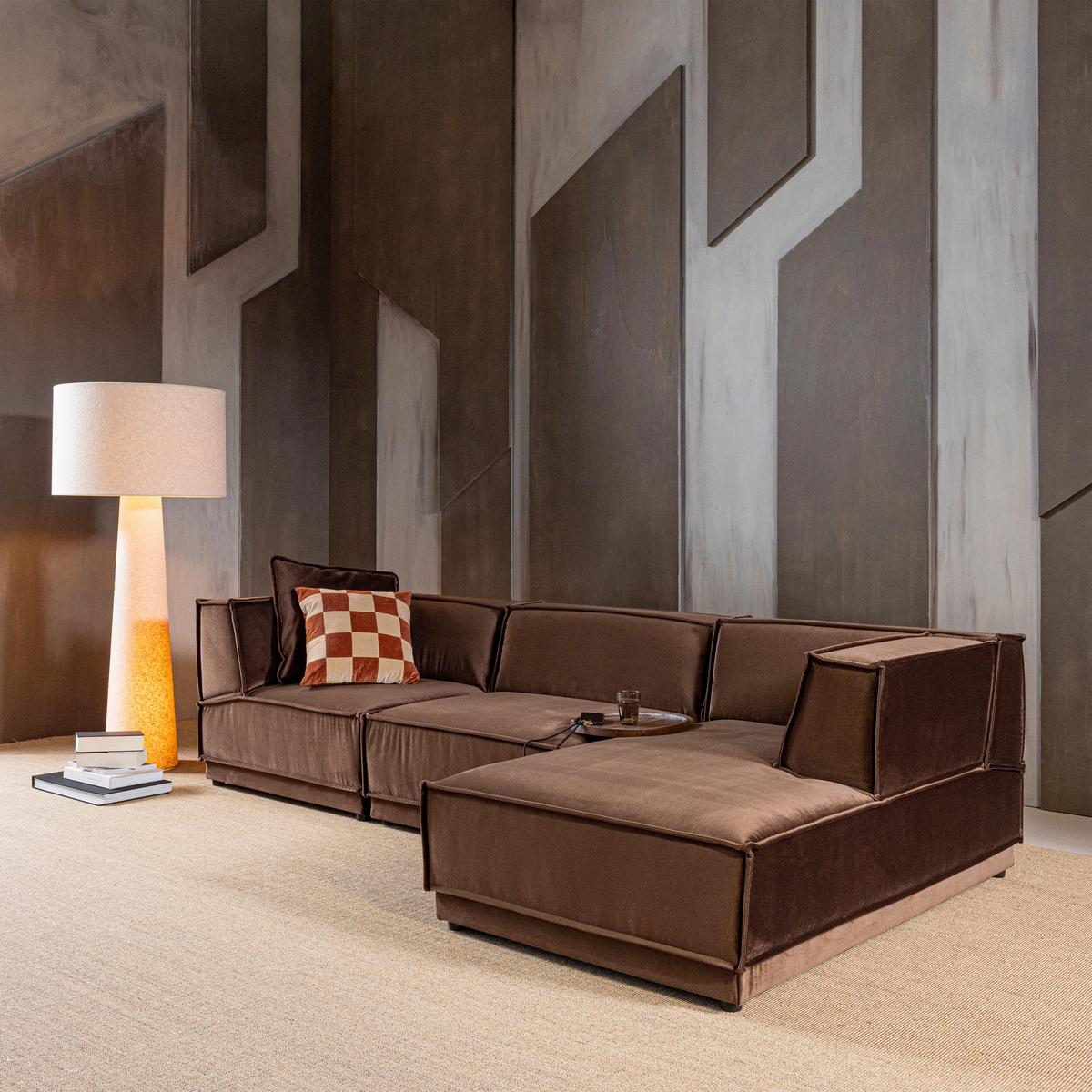 ECKSOFA Manu Braun 286x160cm - Braun, MODERN, Textil (286/160cm) - Livetastic