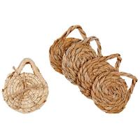 Glasuntersetzer 4er-Set aus Seegras Tabatha, D: ca. 10 cm - Braun/Naturfarben, Basics, Naturmaterialien (10/4cm)