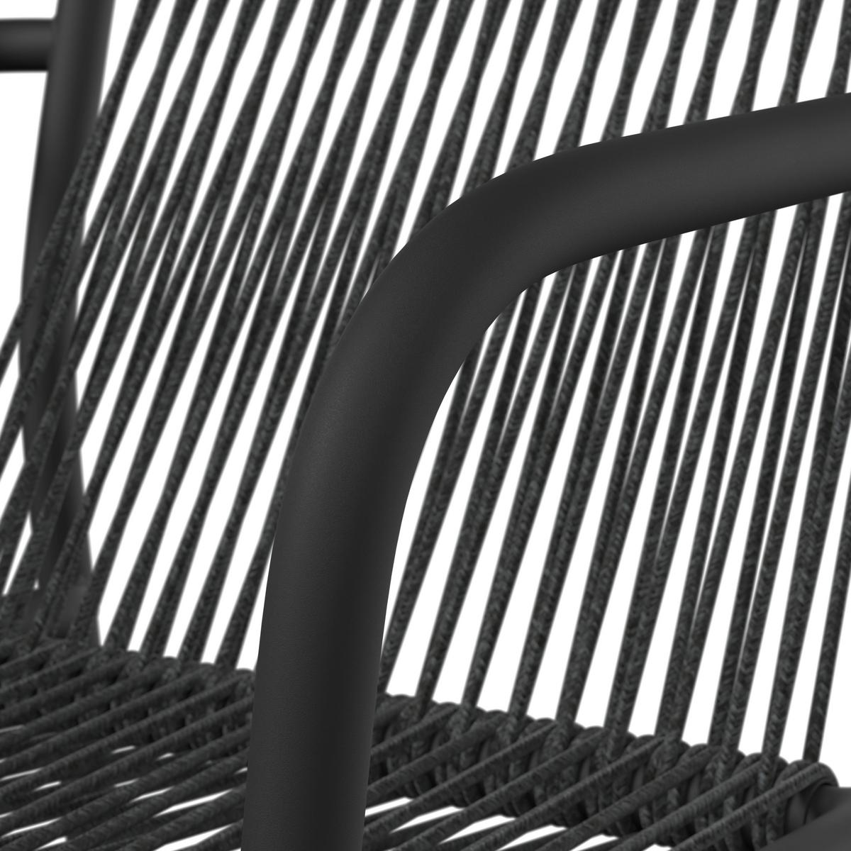 SADA ZÁHRADNÝCH KRESIEL NARDO - čierna/tmavosivá, Modern, kov/textil (55/82/58cm) - Bessagi Garden