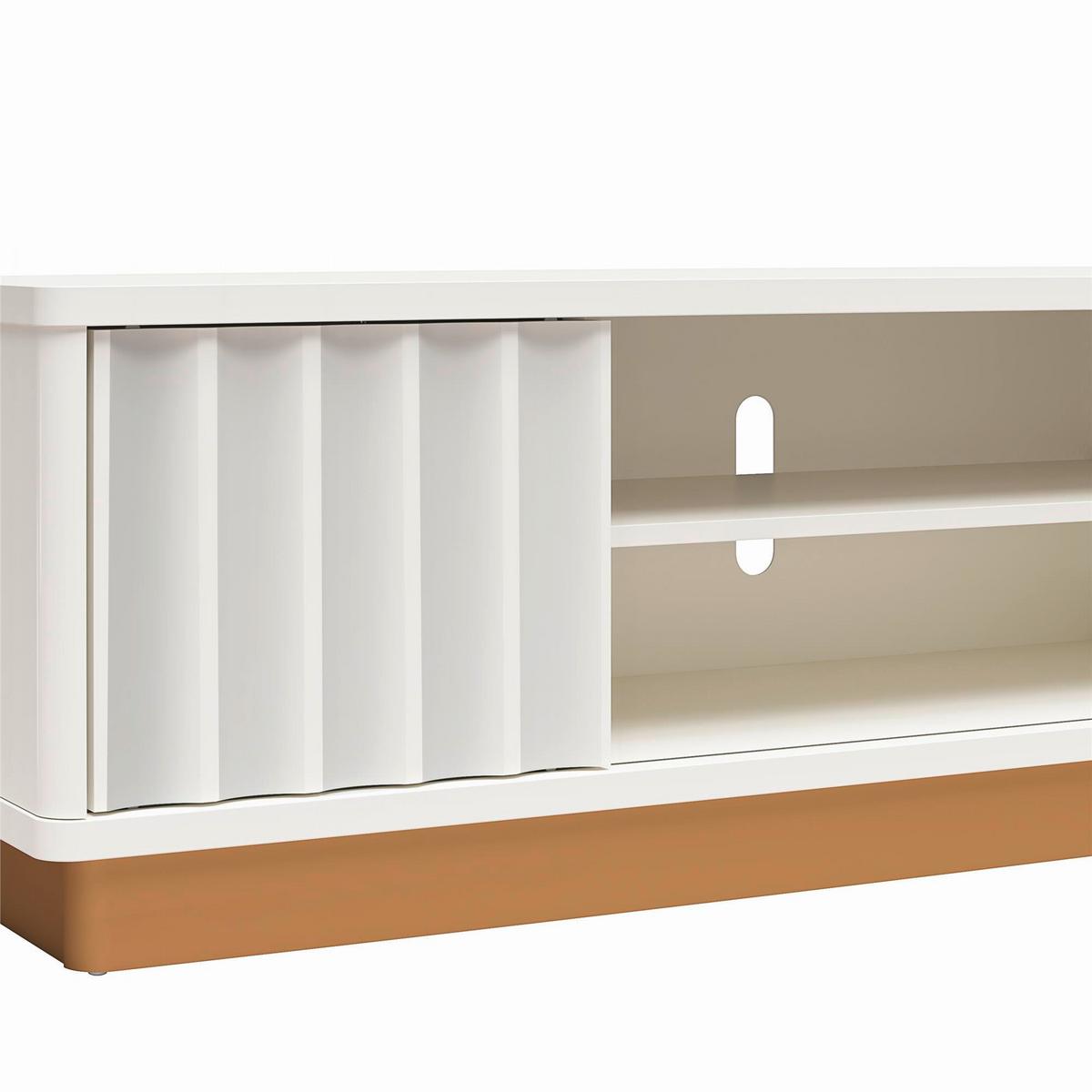 Lowboard Rene Weiß B: 151 cm - Goldfarben/Weiß, Design, Holzwerkstoff (151/44/40cm) - MID.YOU