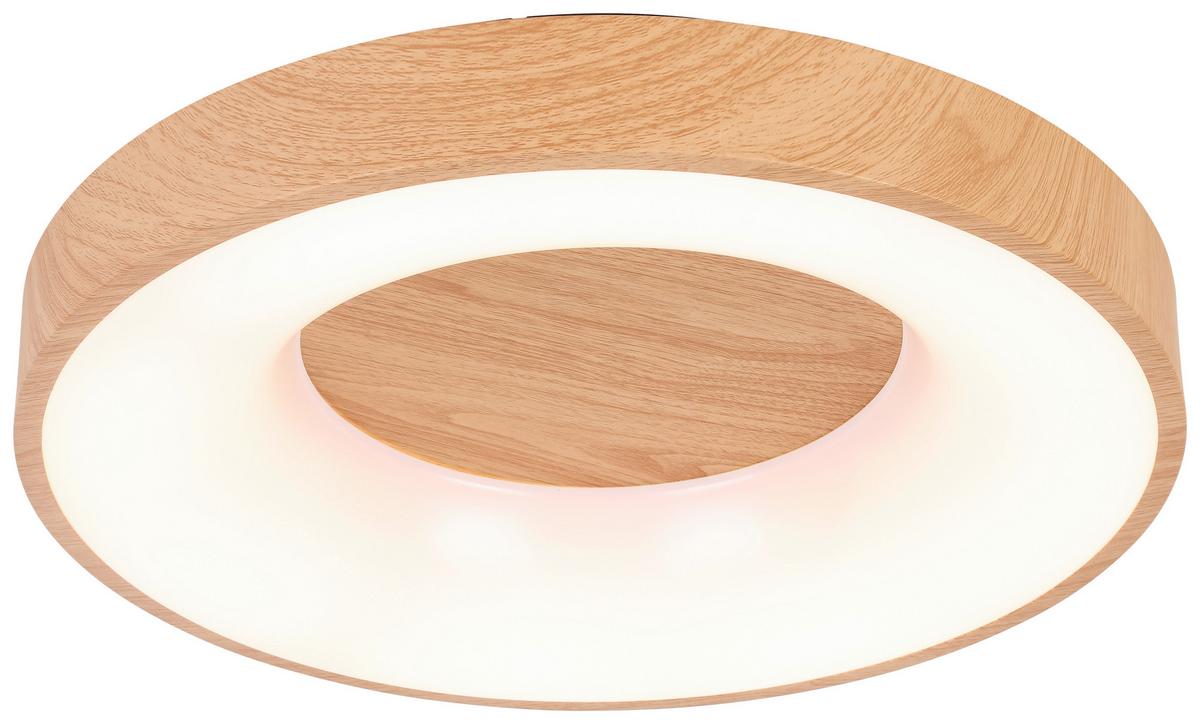 Stropné LED svietidlo LUZIA - čierna/farba duba, Modern, kov/plast (40/10cm) - Mömax