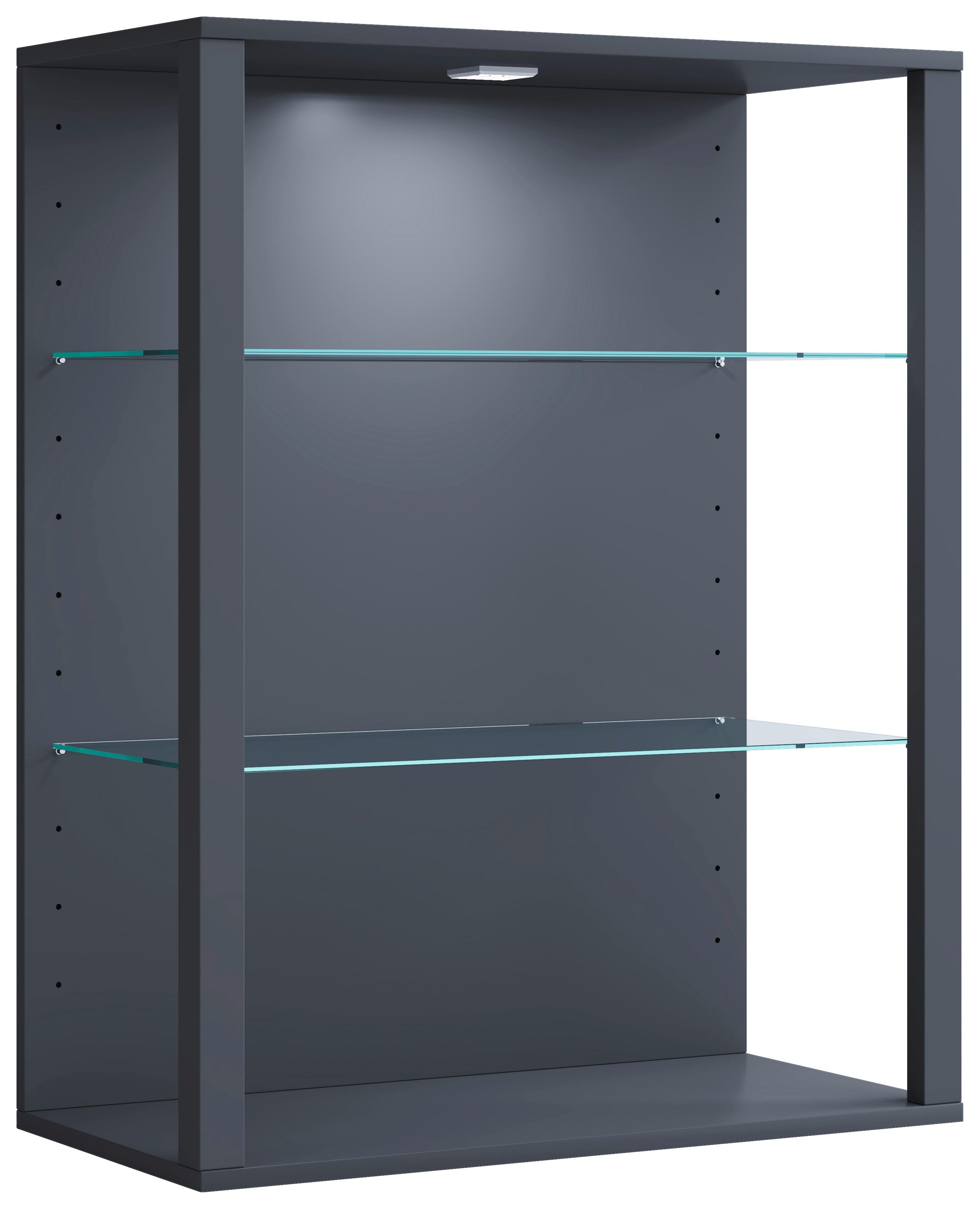 Hängevitrine Glasol Anthrazit B: 70 cm - Anthrazit, Design, Glas/Holzwerkstoff (70/90/35cm) - MID.YOU