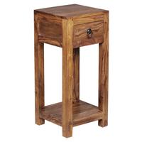 Príručný stolík Mumbai masív - čierna/farba indického palisandra, Design, kov/drevo (30/30/68cm) - MID.YOU