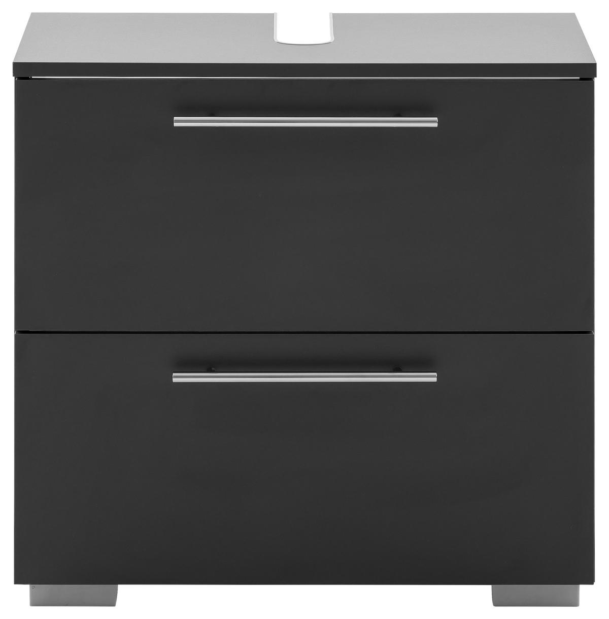 Waschbeckenunterschrank Carlos B: 60,2 Cm Anthrazit - Anthrazit/Silberfarben, KONVENTIONELL, Holzwerkstoff (60,2/59,1/35cm) - MID.YOU