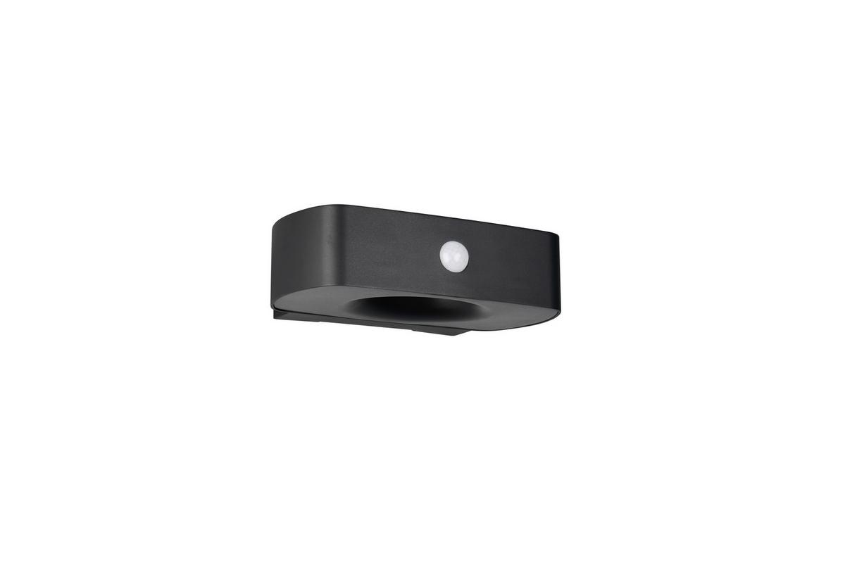 Außenwandleuchte Bilbao Schwarz B: 6 cm - Schwarz, Design, Kunststoff (21,5/6/15,5cm)