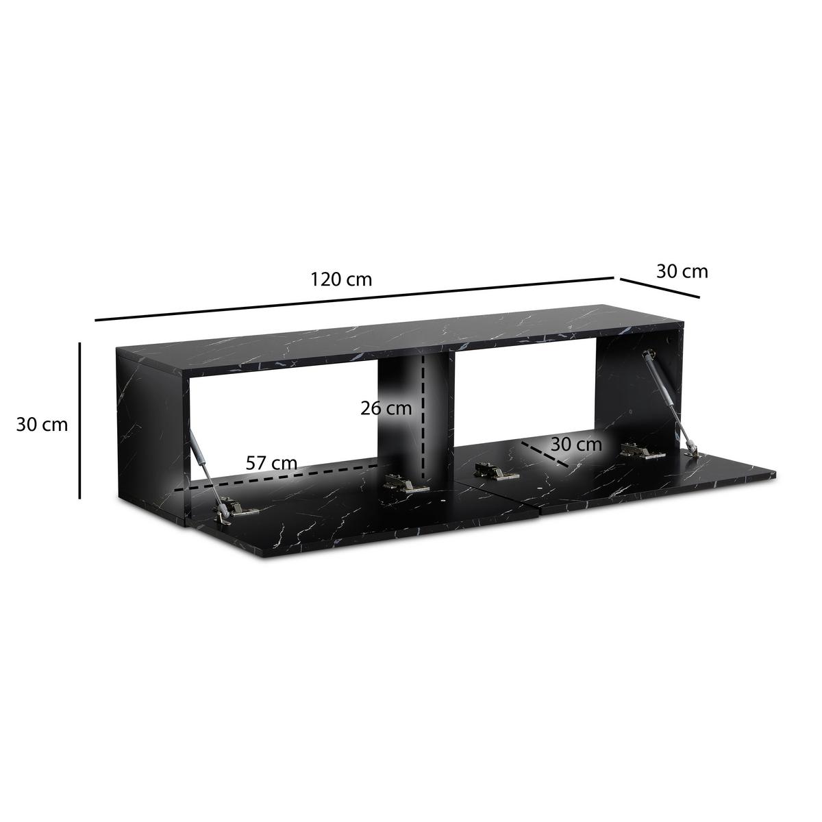 Lowboard Schwarz B: 120 Cm - Schwarz, Design, Holzwerkstoff (120/30/30cm) - MID.YOU