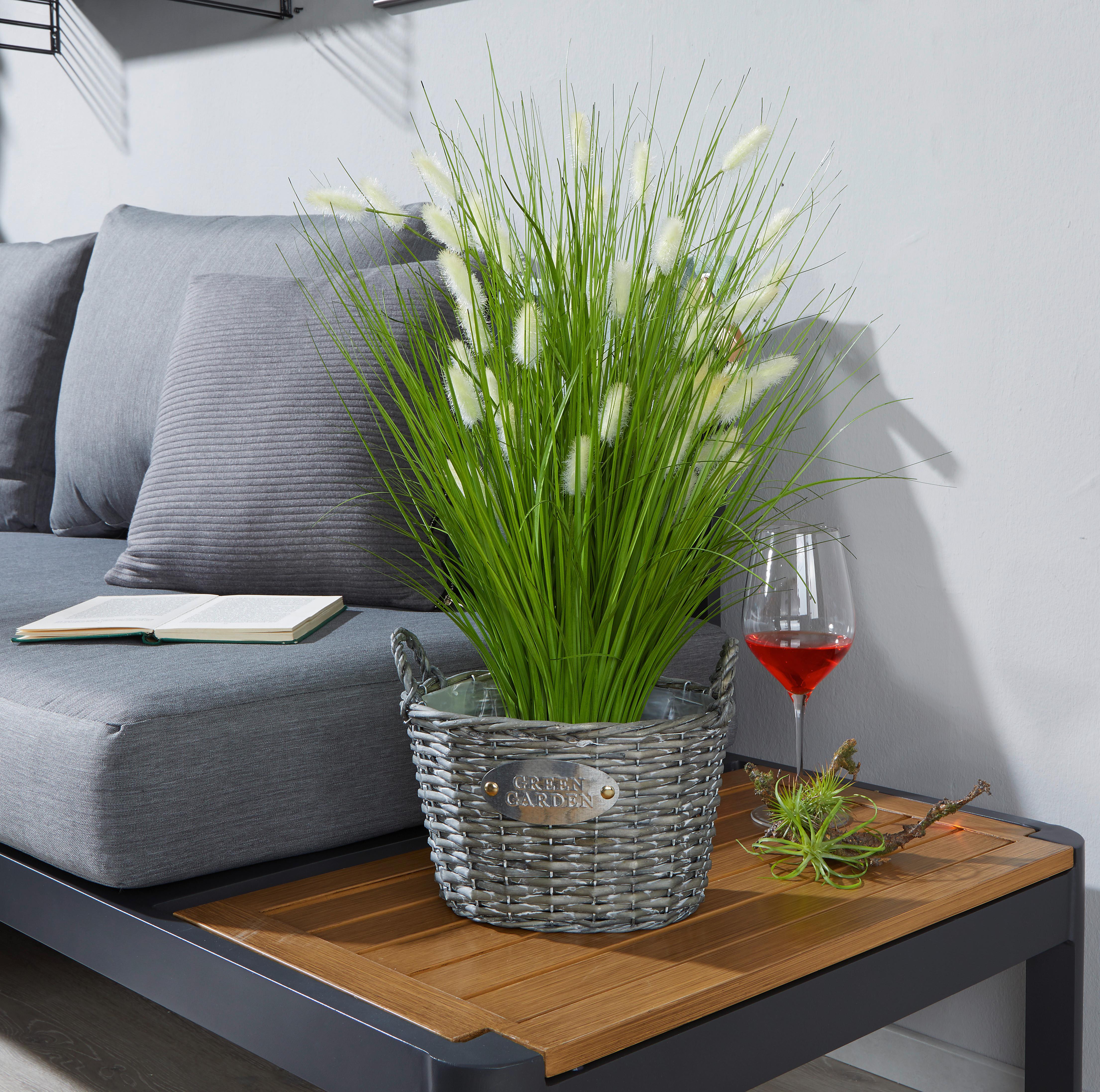 Kunstpflanze Grasbündel Beige L: 60 cm, Mariette - Beige/Grün, ROMANTIK / LANDHAUS, Kunststoff (25/60cm) - Luca Bessoni