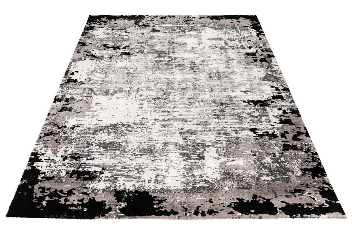 Webteppich Grau Naturfaser My Opal 80x150 Cm - Schwarz/Weiß, Design, Textil (80/150cm) - Obsession
