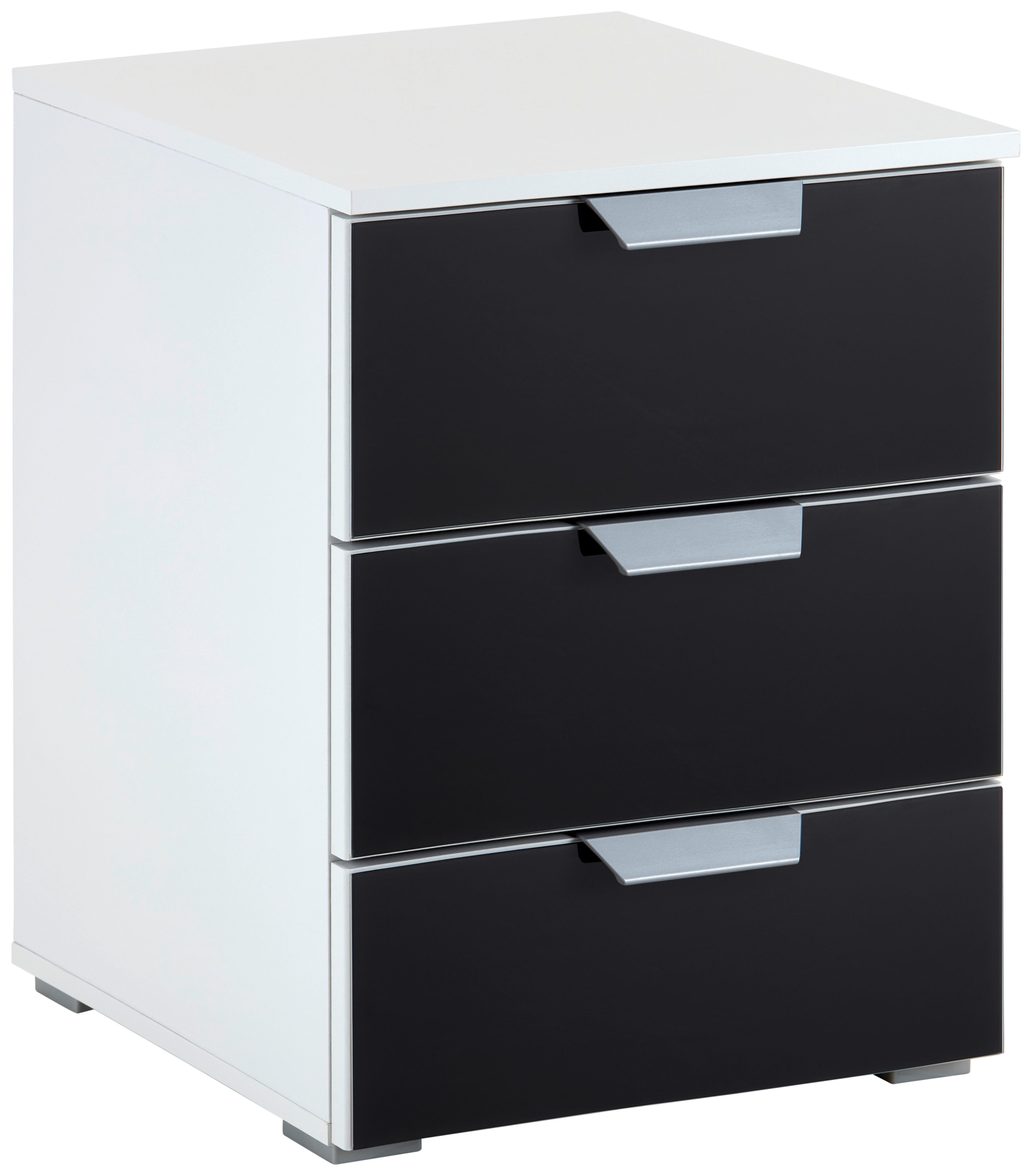 Nachtkästchen Weiß/dunkelgrau H: 62 Cm Bensheim