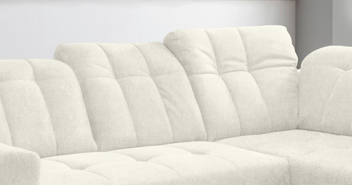 Ecksofa mit USB Anschluss Sano, Creme, S: 261x200 cm - Creme/Schwarz, MODERN, Textil (261/200cm) - Livetastic