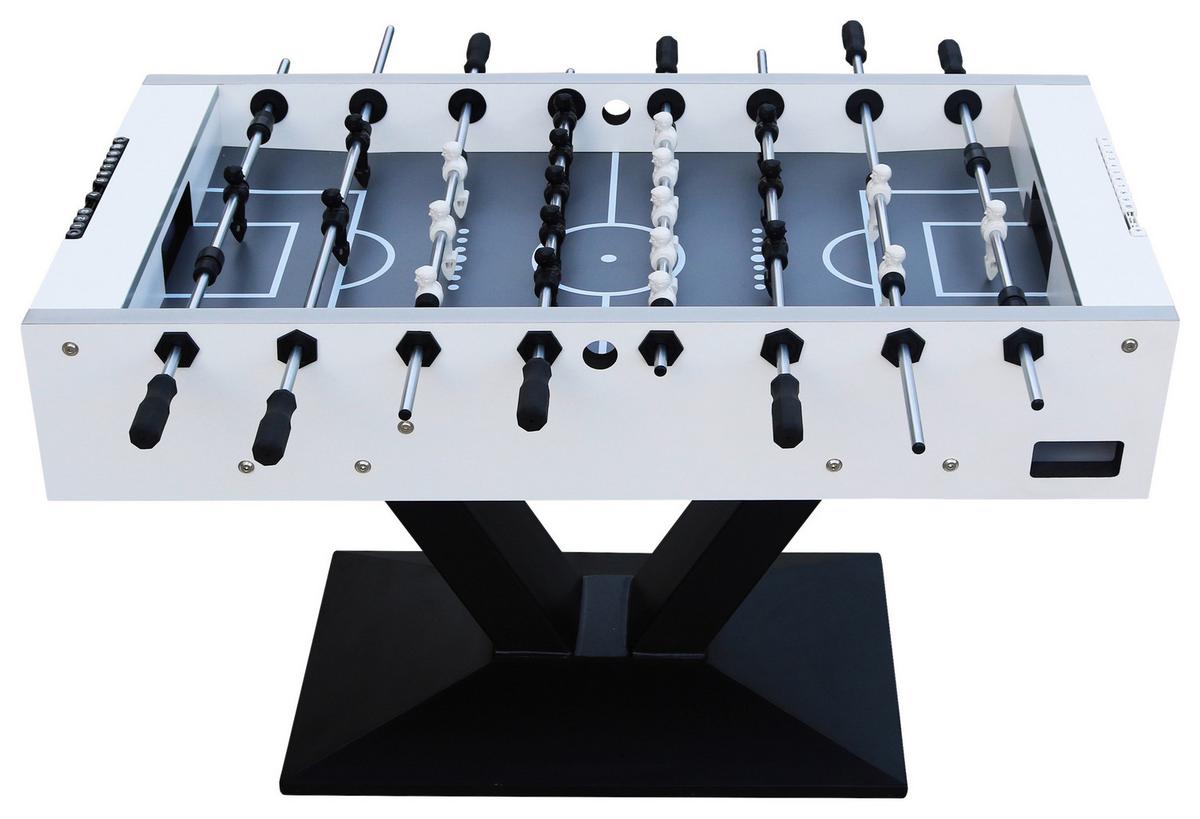 Tischfußball Worldcup Premium Pro Holz/Metall Schwarz/Weiß - Schwarz/Weiß, KONVENTIONELL, Holz/Metall (76/90/144cm) - Ambia Garden