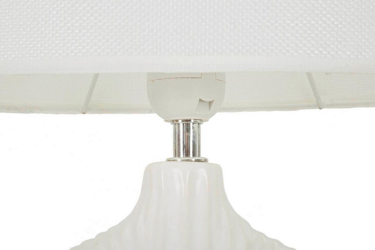 Tischleuchte Seta Weiß B: 28,5 cm - Weiß, Basics, Keramik/Textil (28.5/15/43cm)